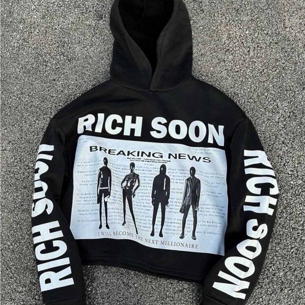 Black Sweatshirt with Bold Graphic Design